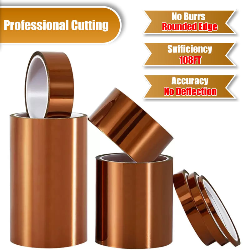 [Australia - AusPower] - Heat Tape Adhesive Heat Resistant Transfer High Temperature Tape Heat Vinyl Thermal Sublimation Press Tape No Residue for Electronics Soldering Circuit Board (10mm 108ft 3Rolls) 10mm 108ft 3Rolls 