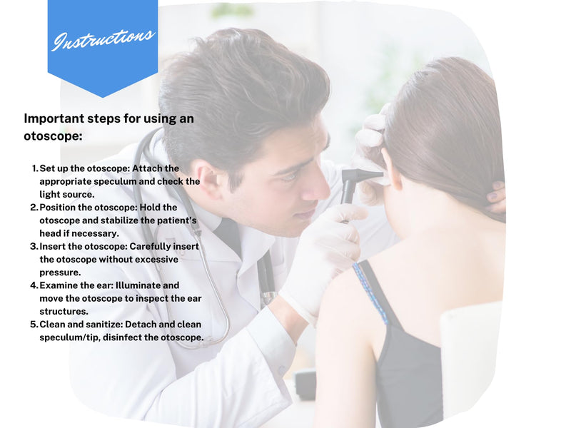 [Australia - AusPower] - Brilliance Otoscope - Professional Ear Scope with LED Light and Speculum for Ear Examination and Diagnosis - Ideal for Professional and Home Use - Blue 