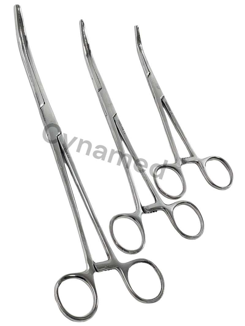 Cynamed Set of 3 Piece -Ultimate Hemostat Set Pean Hemostat Forceps Curved 6",8",10"
