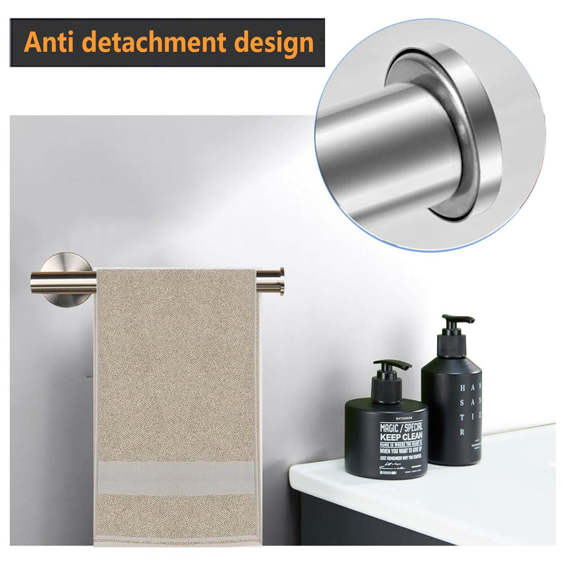 2-Piece Hand Towel Holder - 9" Modern Design Towel Ring, Thicken SUS 304 Stainless Steel Towel Holder for Bathroom Wall, Contemporary Hand Towel Rack - Brushed Nickel 2PCS