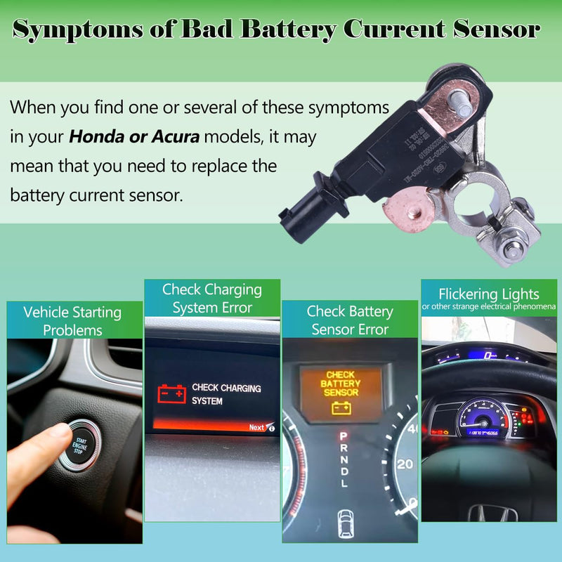 [Australia - AusPower] - Battery Current Sensor 38920-TR0-A01 Battery Voltage Temperature Sensor Compatible with 2012-2015 Honda Civic, 2012-2016 Honda CR-V, 2013-2022 Acura ILX, 2013-2017 Acura RDX 