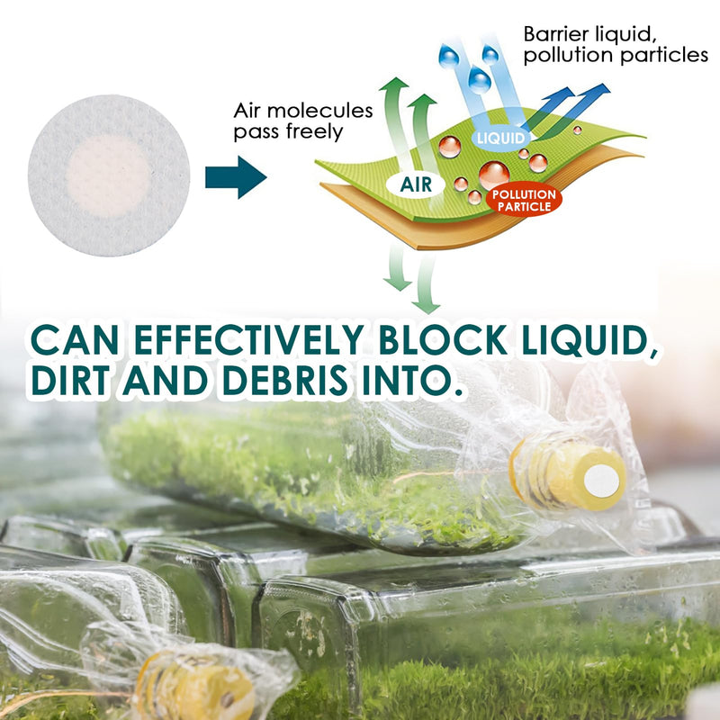 [Australia - AusPower] - 64 Pieces 20mm Synthetic Paper Self Adhesive Filter Discs Water Resistant Dustproof Breathable Mushroom Growing 