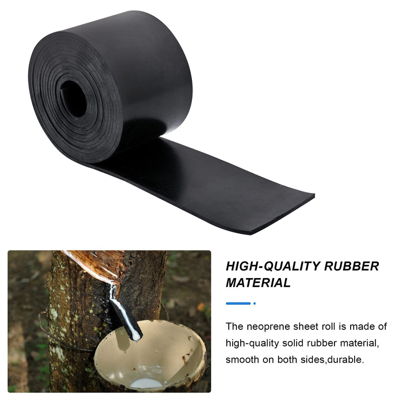 Neoprene Rubber Sheet - 1/8 Inch Thick x 1 Inch Wide x 10 Feet Long Neoprene Rubber Strips Rolls for DIY Gaskets, Pads, Seals, Crafts, Flooring, Cushioning of Anti-Vibration, Anti-Slip W:1In x T: 1/8In x L: 10Ft No Adhesive