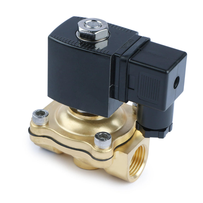 [Australia - AusPower] - U.S. Solid 1/2" Brass Solenoid Valve - 24V AC, Normally Closed, 10 Bar Electric Valve for Water, Air, Diesel 0.5 Inch 