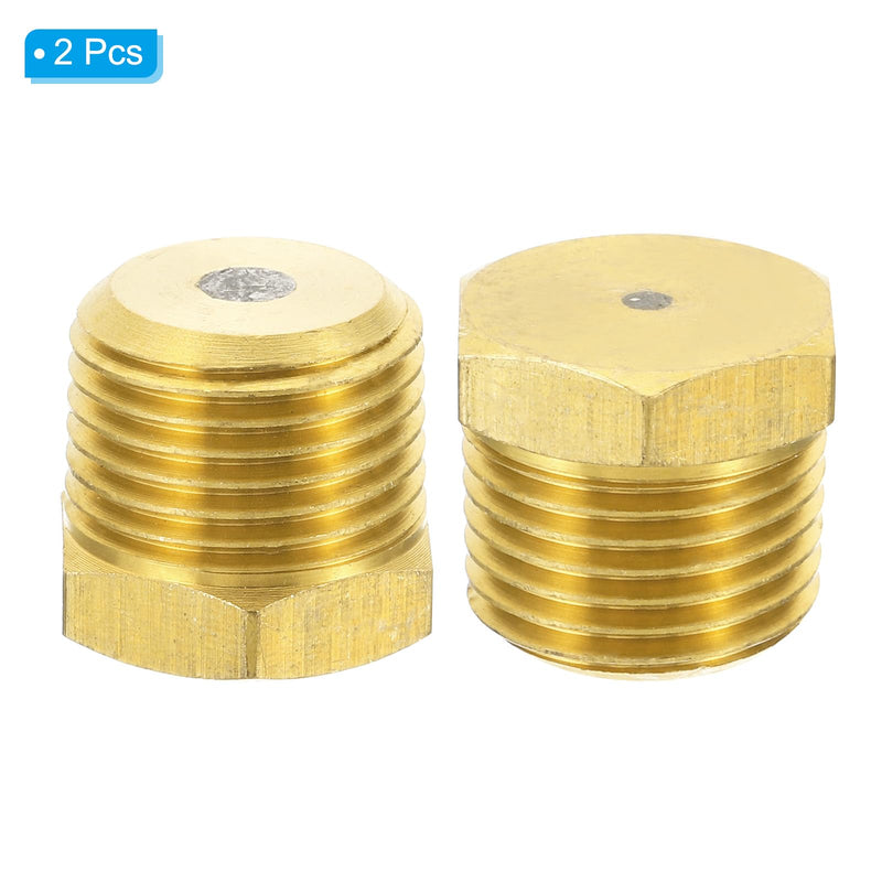 [Australia - AusPower] - PATIKIL 1/2" BSPT Brass Fuse Plug, 2 Pack Brass Fusible Melt Plug 265 Celsius Degree for HVAC Refrigeration System, Brass Tone 