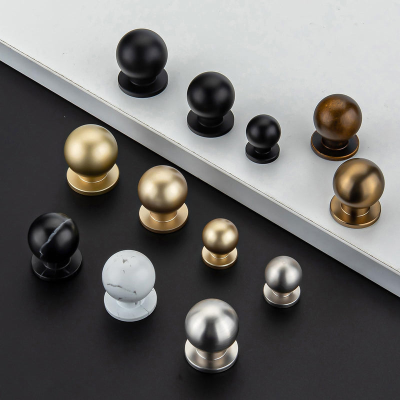 homdiy 10 Pack White Marble Cabinet Knobs White Round Drawer Knobs Kitchen Hardware Ball Dresser Drawer Handles 1 inch Diamater 1 in(25mm)