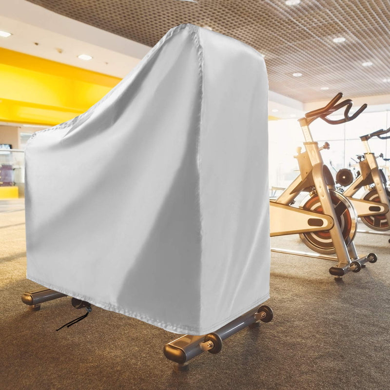 Exercise Bike Cover, Upright Cycling Protective Stationary Bike Covers Outdoor Storage Waterproof Dustproof Bicycle Cover Ideal for Indoor and Outdoor Fitness(Silver) Silver 48"L x 23"W x 56"H
