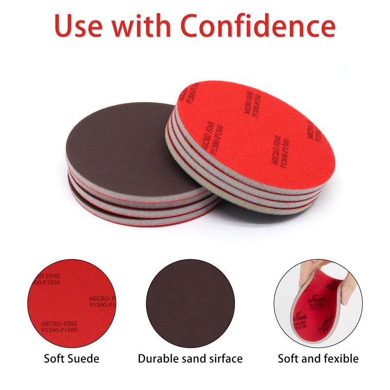 [Australia - AusPower] - 5 Inch Bowling Ball Sanding Pads, Bowling Sanding Pads Cleaner Kit 180, 400, 800-1000, 1200-1500, 2000, 3000, 4000, 5000 Grit (8pcs) 