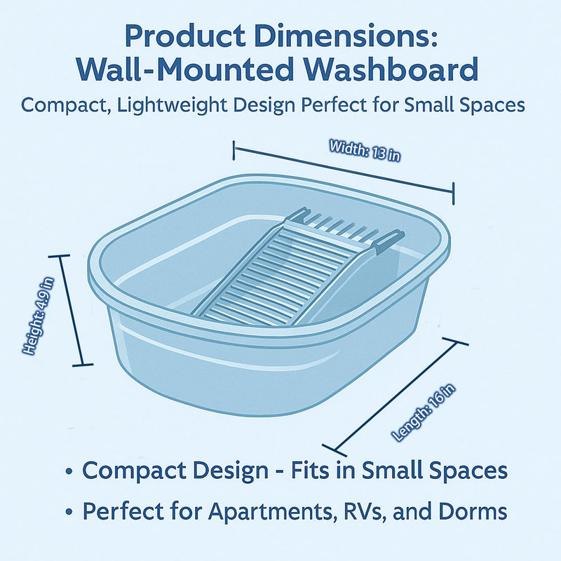 Washboard Basin for Hand Washing Clothes, Compact Hand Wash Clothes Basin with Built-in Laundry Washboard, Soap Holder, Wash Basin for Delicates & Small Loads Transparent Gray 16 X 13 X 4.9 Inches