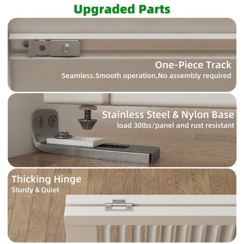 Bifold Door Hardware Kit with 24-Inch One-Piece Track, Bi-fold Closet Door Track Kit Bifold Closet Door Hardware Kit Folding Door Hardware Repair Replacement Tool Kit 24''Track(1x24''Track)
