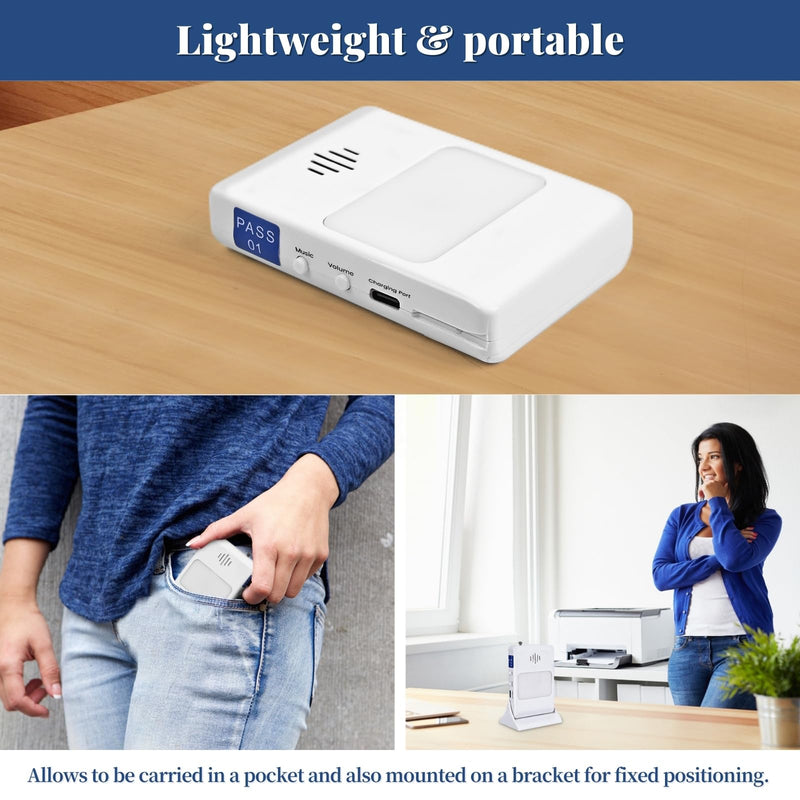 [Australia - AusPower] - Bed Sensor Pad & Pager for Elderly Dementia Patients Caregiver Bed Alarm with 32" x 13" Motion Sensor Pad Fall Prevention for Elderly (Bed Pad) Bed Pad 