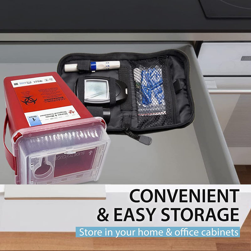 [Australia - AusPower] - Sharps Container, Sharps Containers for Home Use, Needle Disposal Containers, Sharps Disposal Container, Biohazard Containers, Small Sharps Container - 1 Quart 