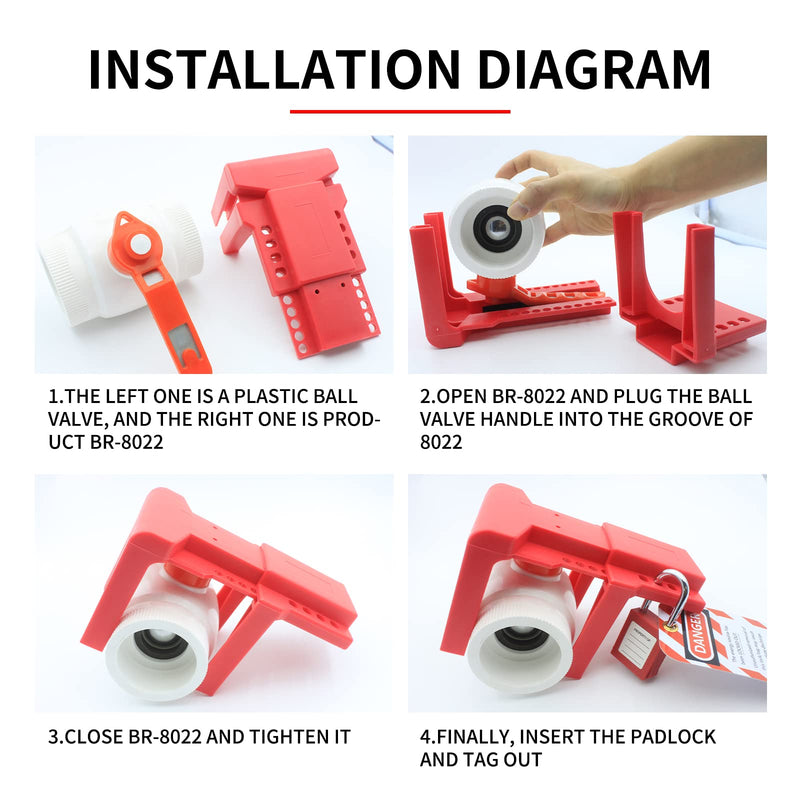 [Australia - AusPower] - Valve Leak Locks?Lock Out tag Out?Ball Valve Lockout Device?RED (BR-8022 with Padlock and tag) BR-8022 with padlock and tag 