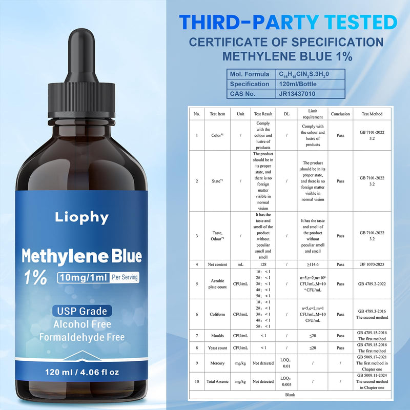 Methylene Blue, Methylene Blue Droplet, 1% USP, 4.06 Fl Oz