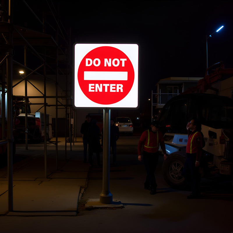 Do Not Enter Sign 24 x 24 Inch Large Reflective Aluminum Street Road Sign Waterproof Fade Resistant Rust Free Warning Safety Signs for Driveways Outdoor Traffic Red
