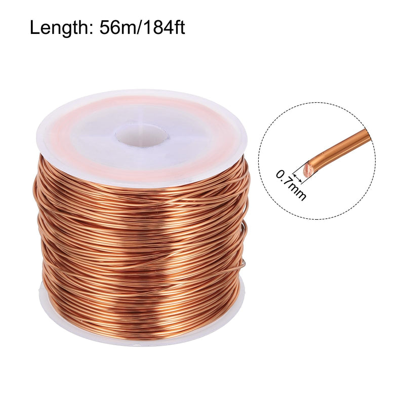 MECCANIXITY 0.7mm Magnet Wire 184ft Enameled Copper Wire Enameled Magnet Winding Wire Coil 200g 155C for Transformers Inductors