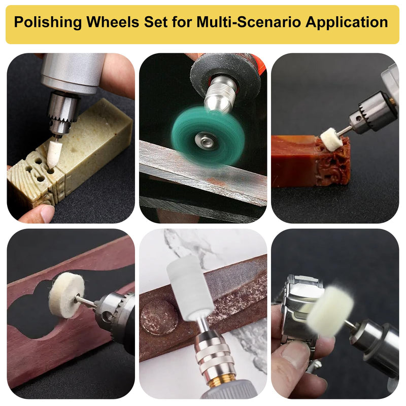[Australia - AusPower] - 117PCS Dremel Polishing Kit, Polishing Wheel with 2 Polishing Compound，Dremel Polishing Bits for Resin,Jewelry,Metal,Watch 