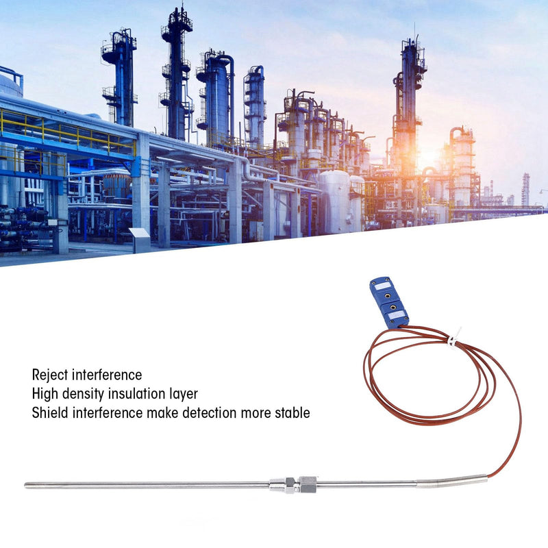 [Australia - AusPower] - T Type Thermocouple Stainless Steel T Type Threaded Thermocouple Diameter 285mm / 11.22in Probe with Pair of Plugs - 200 ℃ ~ 350 ℃ Compatible with ZG1/8 Thread 