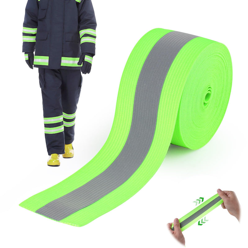 Elastic Reflective Tape for Clothing 2" x 19.7 Ft, High Visibility Reflective Fabric Tape, Sew on Warning Strips Webbing Ribbons for Bags Clothes