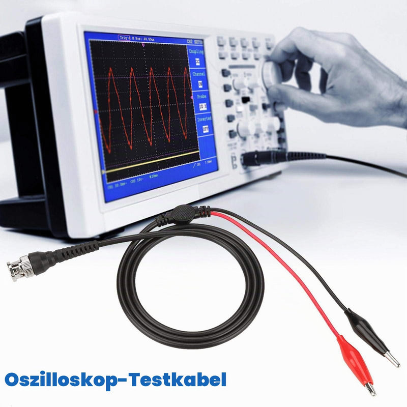 Akozon Test Leads 2 Pieces BNC Crocodile Clip Test Leads P1011 BNC Q9 to Dual Crocodile Clip Oscilloscope Measuring Tip Measuring Cable