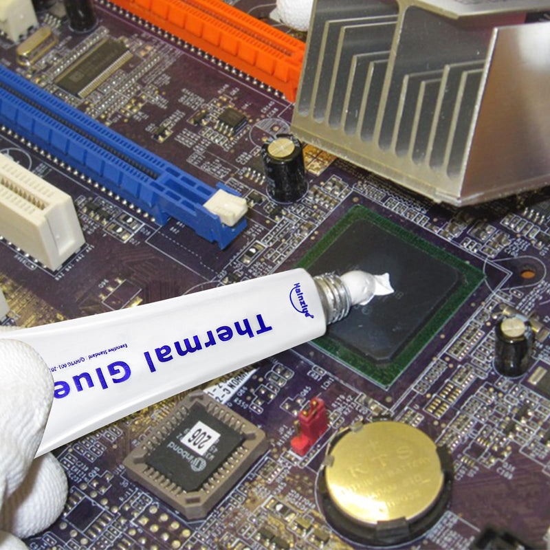 [Australia - AusPower] - 2 Pack 10g (20g in Total) HY910 0.975W/m-k Thermal Conductive Glue, High-Performance Thermal Plaster, Silicone Viscous Adhesive Cooling Compound, Heatsink Glue for LED GPU MOSFET 3D Printer IC Chipset 
