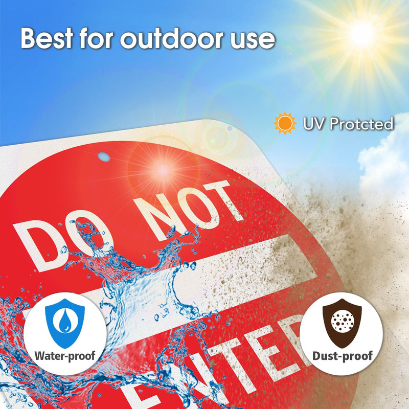 GicnKeuz Do Not Enter signs,12 x 12 Inches Safety Warning Sign .040 Reflective Aluminum,Waterproof and Fade Resistant,2 Pre-drilled holes,Easy to Install, Indoors and Outdoors Use(2-pack) 12 x 12 Inches - 2 packs