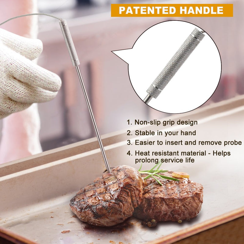 [Australia - AusPower] - ThermoPro Stainless Steel Probe Replacement Stainless Meat Probe for TP08, TP17, TP20,TP21, TP22 (TPW02) Silver 