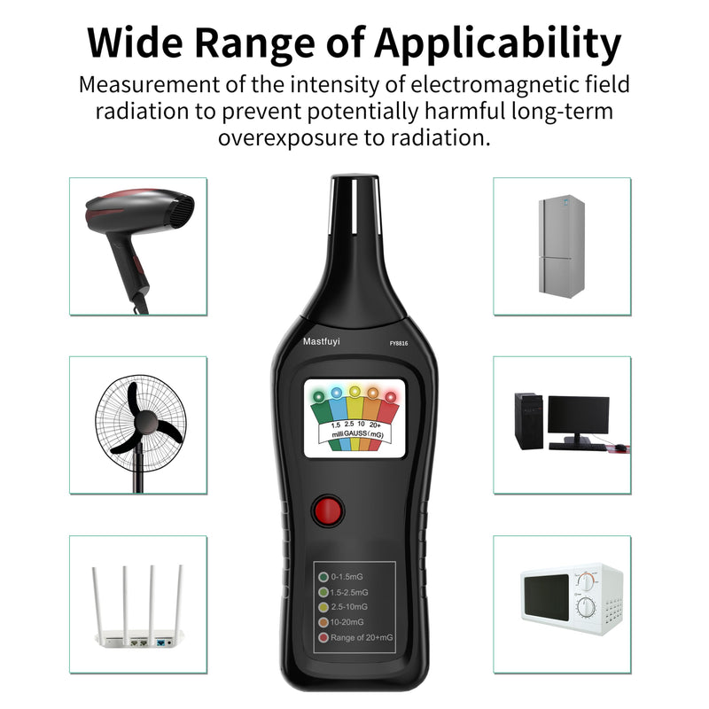 [Australia - AusPower] - EMF Meters, Electromagnetic Field Detector with 5 LEDs, Ghost Hunter Equipment, EMF Detector 30 Hz - 20,000 Hz, EMF Tester for Ghost Hunters, EMF Reader 
