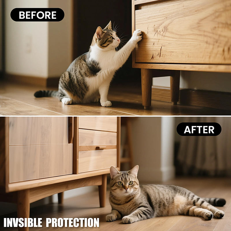 Cat Scratch Tape for Furniture, 118'' x 8.2'' Extra Wide Anti Scratch Tape, Single Sided Clear Protective Film to Stop Cats & Dogs Scratching Sofa, Couch, Doors, Walls & Car Interiors 118''x8.2''