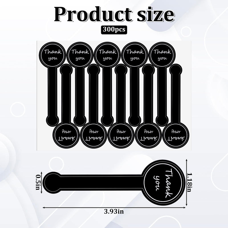 300 PCS Tamper Evident Labels for Food Packaging, Handmade Food Long Baking Seal Labels Black Self-Adhesive Foods Label for Bakery, Candy, Artisan Crafts Decorative Label