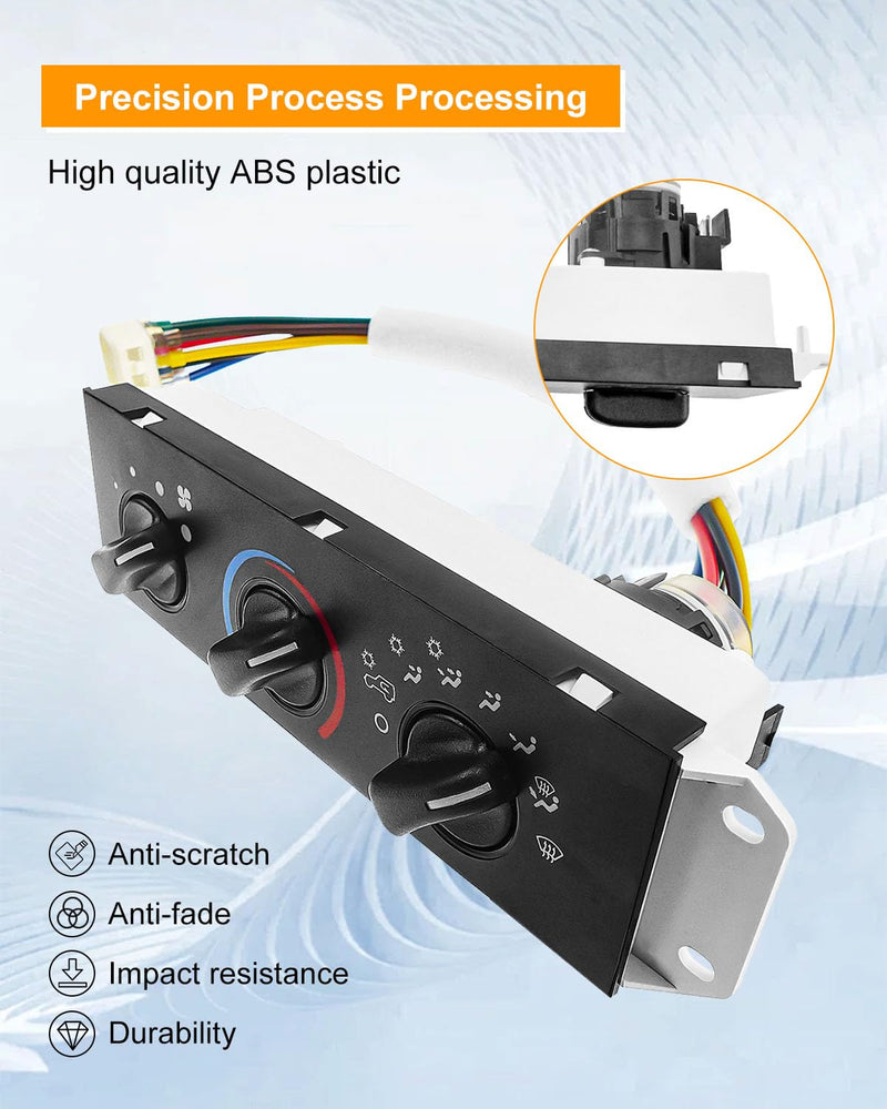 HS-373 Climate Control Module Compatible with Jeep Wrangler TJ 1999-2004, HVAC Control Module with Blower Motor Switch, A/C Heater Control Switch Replace SW2348 55037473AB, A/C Heater Control Panel