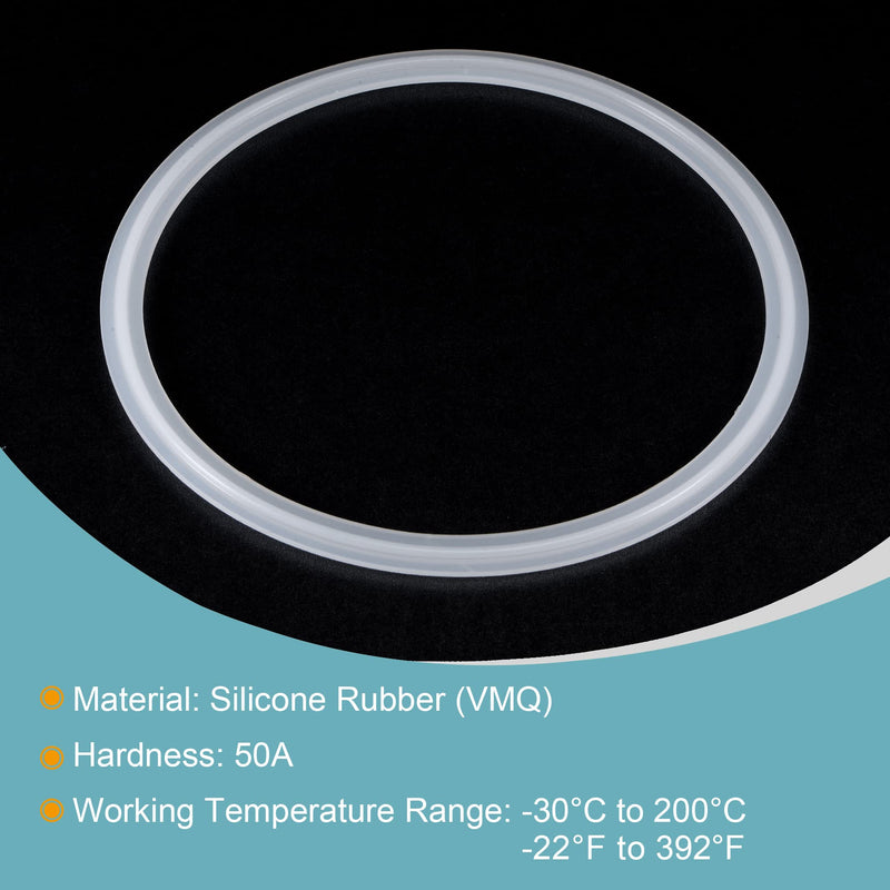 [Australia - AusPower] - MECCANIXITY Silicone Rubber Gasket Industrial Flange O-Ring for 5.5 Inch Clamp White 5.5" 