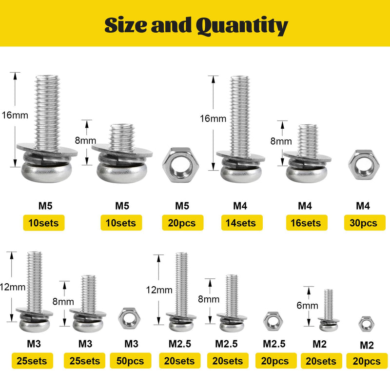 [Australia - AusPower] - 2200PCS Metric M2 M3 M4 M5 Hex Socket Button Head Bolts Assortment Kit & 640PCS M2 M2.5 M3 M4 M5 Machine Screws Assortment Kit 