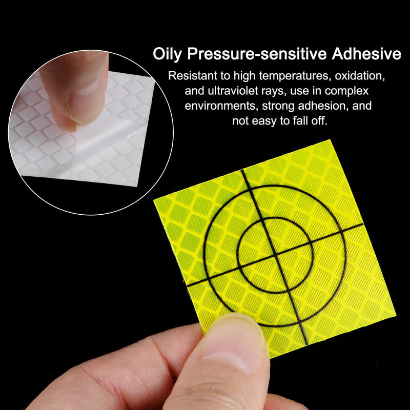 HARFINGTON 30pcs Survey Reflector Sheets 60x60mm Self-Adhesive Reflective Tape Survey Target Mark for Total Stations, Green