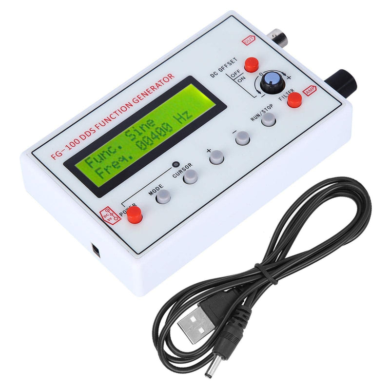 DDS Function Generator, 1HZ-500KHZ DDS Function Low Frequency Signal Generator Frequency Meter Signal Source Module Frequency Counter Sine Triangle Square Sawtooth Waveform FG-100