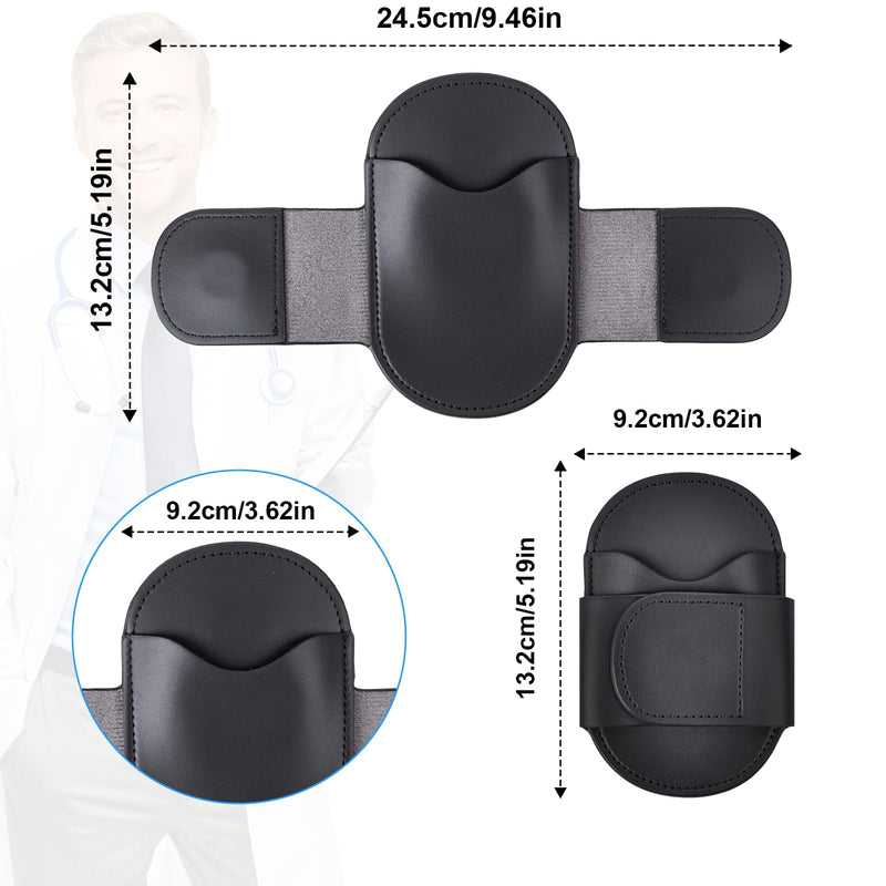 [Australia - AusPower] - Magnetic Stethoscope Holder Clip, Leather Stethoscope Holster Clips, Lightweight Portable Holster for Physicians, Nurses, EMT, Medical Nursing Students black 
