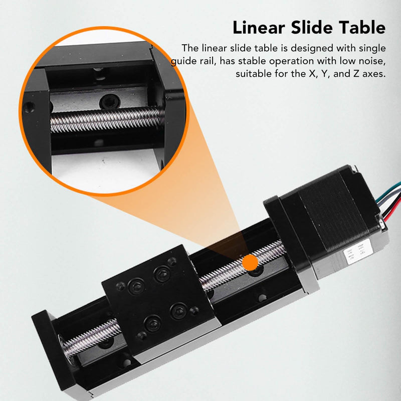 28 Stepper Motor Mini Linear Rail Slide Actuator, 50mm Stroke, X Y Z Stage with T Screw Rod, DIY CNC Router Parts