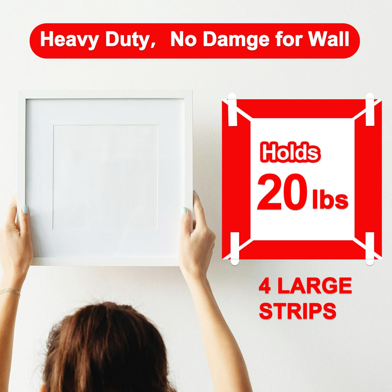 [Australia - AusPower] - 48 Large Hanging Strips Refill, No Damage Adhesive Strips for Wall Hooks, Removable Picture Hanging Strips，Wall Sticky Double Sided Tape Heavy Duty Variety Pack 48pcs-L 