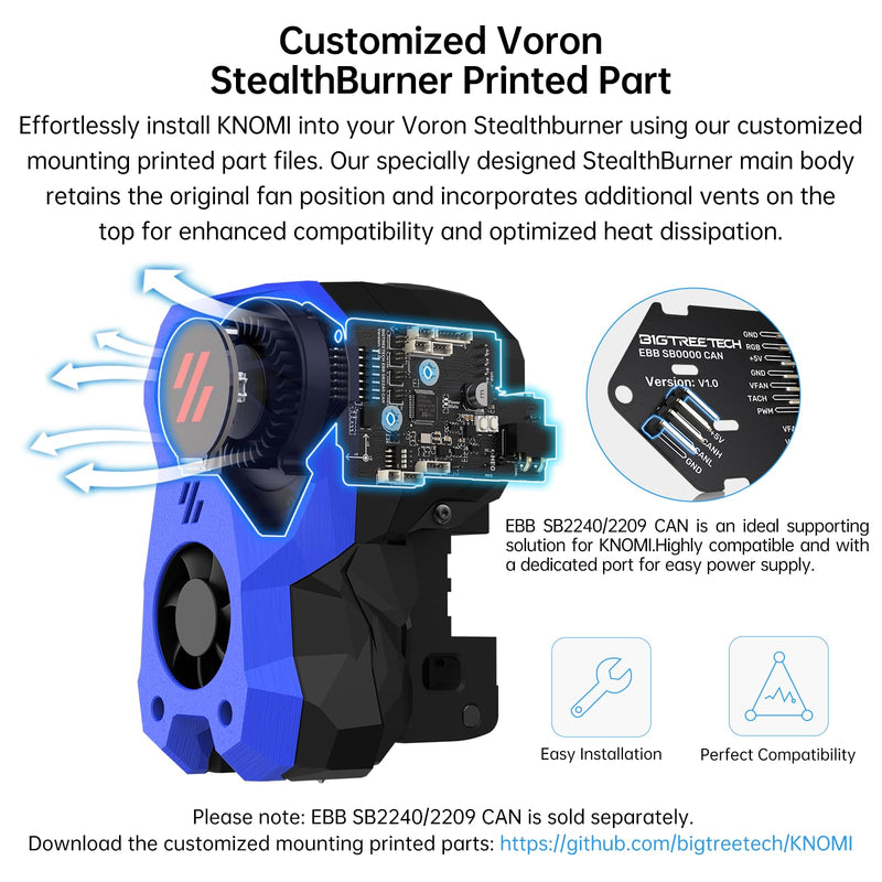 BIGTREETECH KNOMI V1.0 Display Screen 1.28inch UI LCD for Voron StealthBurner Support Klipper Compatible with EBB SB2240/SB2209 CAN 3D Printer Parts