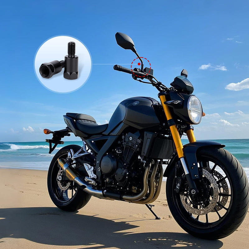Motorcycle Mirror Adapter M10 Right Thread to M10 Left Thread Scooter Mirror Adapter M10 to M10 (Pack of 2) M10 RH to M10 LH