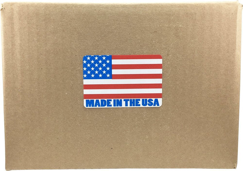 Made in The USA Flag Labels Red White Blue, 2 x 3 Inch Square Cold Temp Adhesive Stickers, 500 American Flag Product Labels Per Roll for Packaging, Retail, and Product Identification – Made in the USA