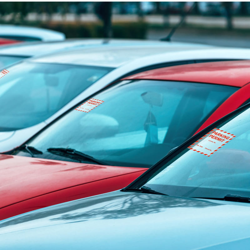 100 Pack Writable Static Cling Parking Decal Parking Car Permit Labels Stickers 2.5" x 2" Numbered 001-100 Clear Labels