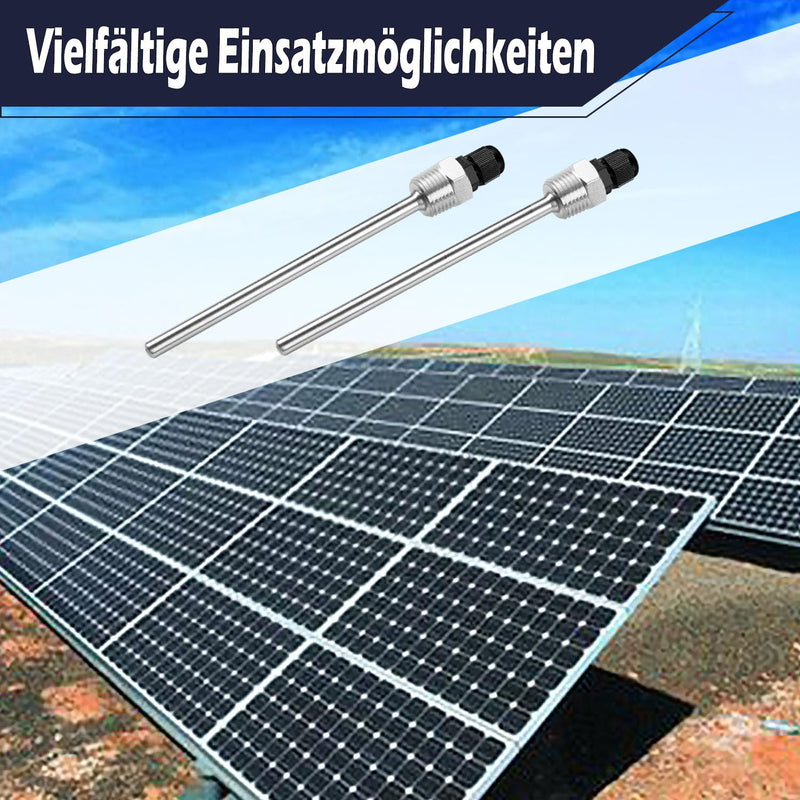 [Australia - AusPower] - Iruihoo 2 Stück Tauchhülse 304 Edelstahl Tauchhülsen 250MM,1/2 Zoll Gewinde für Temperatursensor, Tauchschutzrohre für Thermoelemente, Schutzrohr für Temperaturfühler 