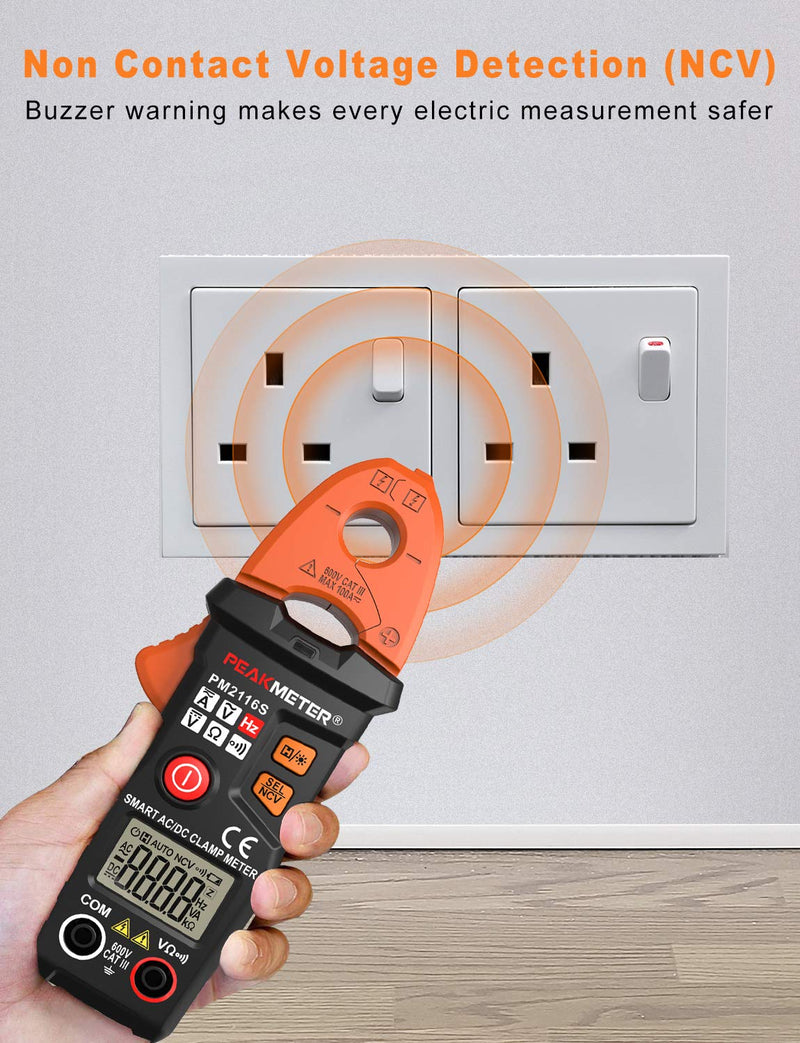 Full-Automatic Clamp Meter, TRMS 6000 Counts Multimeter with AC/DC Voltage & Current, Resistance, Continuity, Frequency, Detect; Auto-ranging Amp Volt Ohm Meter Voltage Tester with NCV