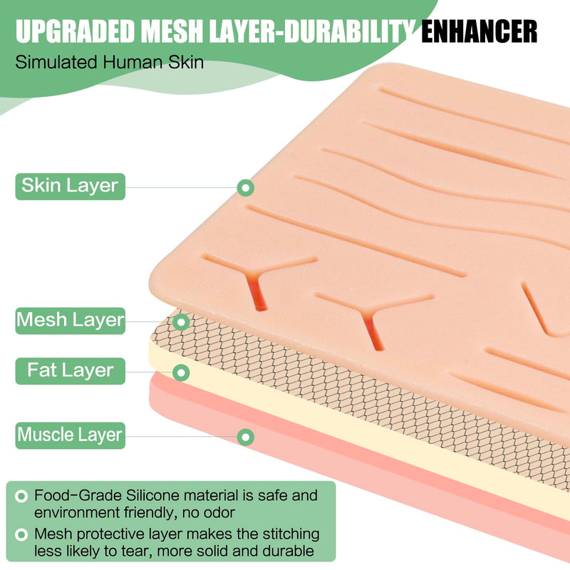[Australia - AusPower] - Suture Practice Kit (39 Pcs) Include Durable Large Suture Pad。 Gifts for Medical Students。Suture Kits for Education Use Only ，This Suture Kit is not Suture Kit Medical Grade 