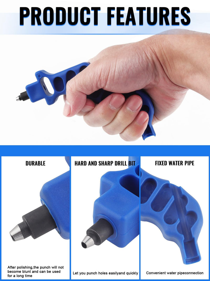 [Australia - AusPower] - Kalolary 2Pcs Drip Irrigation Tubing Hole Punch, Drip Tube Hole Punch Tool Outdoor Drip Irrigation Pipe Hand Punch for 16/20mm PE Pipe Opening Hole Punch 