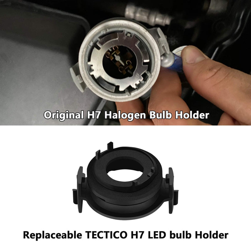 [Australia - AusPower] - TECTICO H7 LED Adapter Mount Base Conversion Accessories Compatible with BMW E46 3-Series 325ci 325i 330ci 330i M3 328Ci 323i etc., Pack of 2 