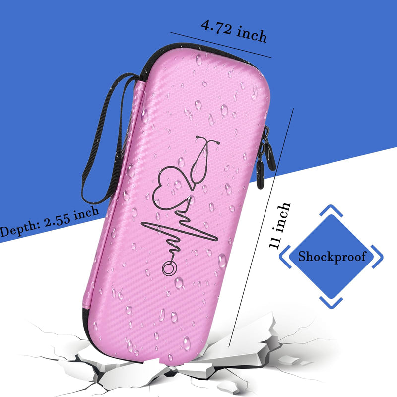 [Australia - AusPower] - Stethoscope Case for 3M Littmann,Stethoscope Carrying Case for Nurse Accessories, Hard Stethoscopes Case with Pocket Compatible for Omron/ADC/MDF Stethoscope,Gift for Nursing Pink Olny Case-Pink 