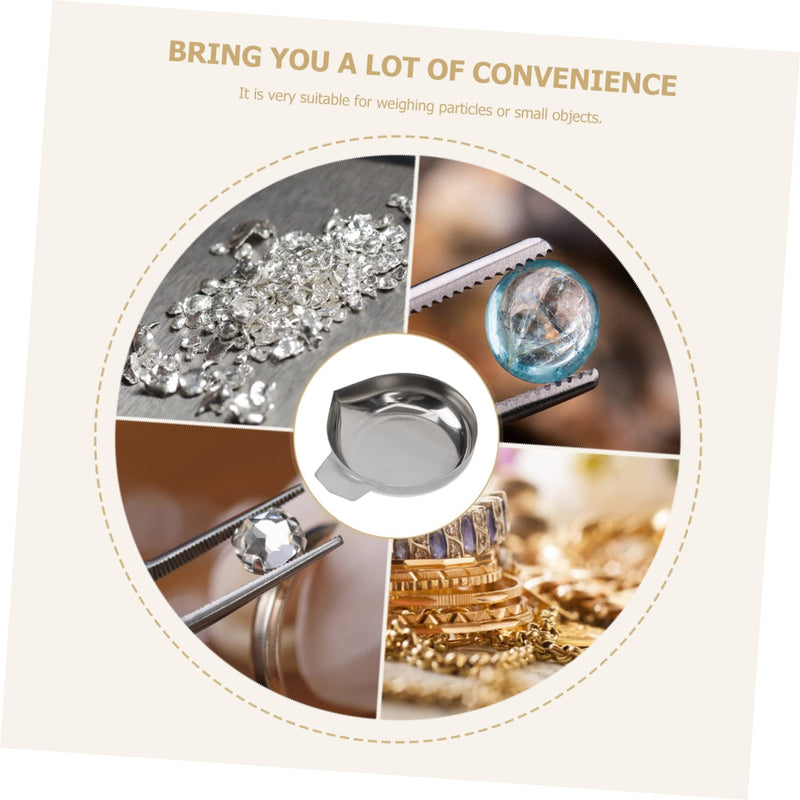[Australia - AusPower] - Garneck 2 x Stainless Steel Weighing Bowls Mini Weighing Plates for Electronic Scales Durable and Practical for Kitchen and Food 