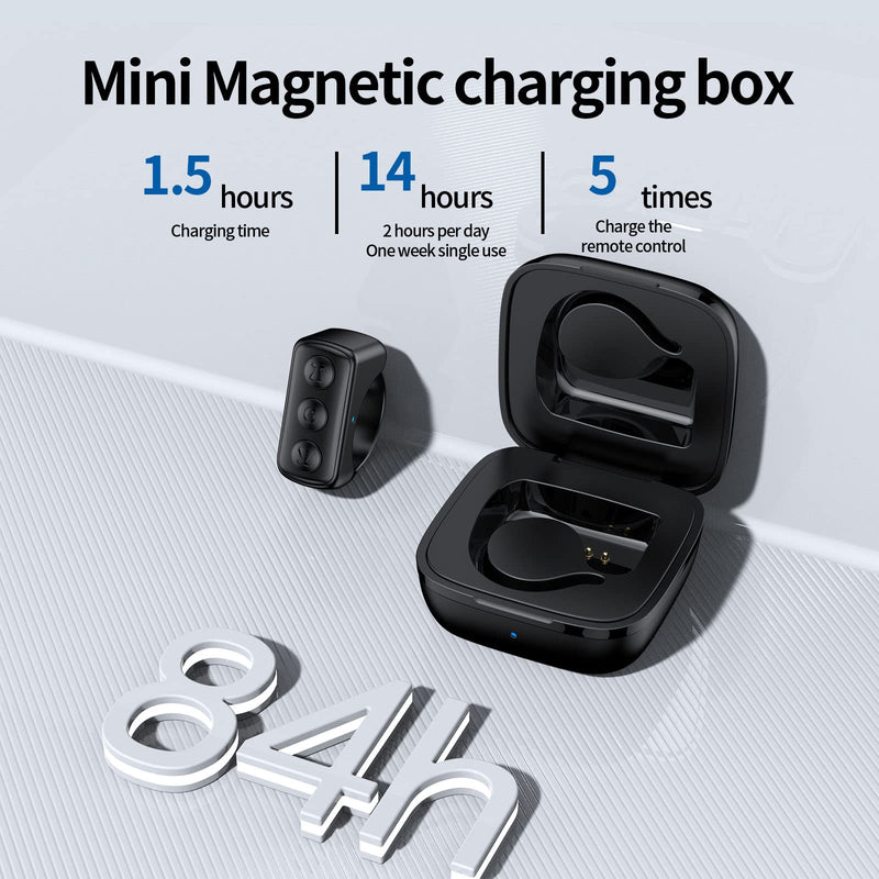 [Australia - AusPower] - TikTok Scrolling Ring Remote Control Kindle App Page Turner Bluetooth Camera Video Recording Remote TIK Tok Scrolling Ring for iPhone, iPad, iOS, Android (D01, Black) D01 